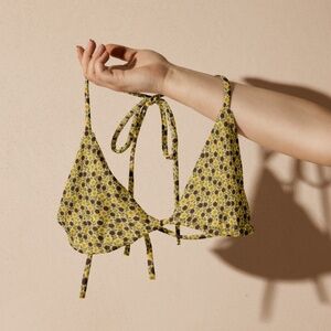 Alcea Floral Print All-over print recycled string bikini top